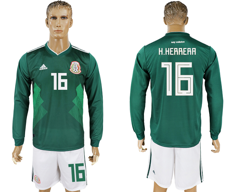 Maillot de foot MEXICO LONG SLEEVE SUIT #16 H.HERRERA  2018 FIFA